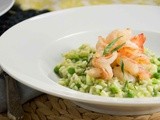 Spring Pea & Tarragon Risotto with Shrimp