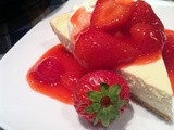 Quick  New York Style  Cheesecake with Strawberry Sauce