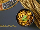 Kathrikai Podi Kari (Stir fried eggplant with lentils & spices)