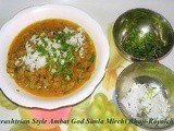 Maharashtrian Style Ambat God Simla Mirchi Bhaji Recipe in Marathi