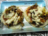 Pizza Style Dosa with Cheese Mushroom Topping