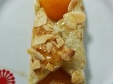 Apricot pastry dessert (french oreillette d'abricot)