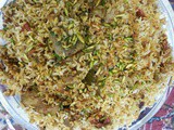 Kebsah with brown basmati rice and pistachio