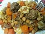Meatball with Fried cauliflower and carrots tajine (Algerian cuisine)