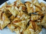 Pineapple jam and coconut filled pastry dessert