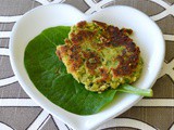 Plantain Recipes: Raw Plantain, spinach & coconut fritters