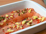 Salmon with ginger, chilli and capers