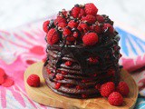 American Style Chocolate and Raspberry Pancakes