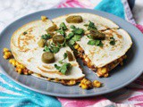 Cheesey Sweetcorn Quesadillas (vegan)