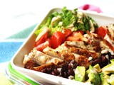 Chicken and Avocado Salad with blackbeans and smokey buttermilk dressing