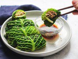 Chinese Style Vegan “Pork” Stuffed Cabbage Rolls