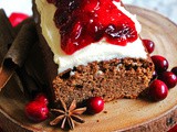Cinnamon Loaf Cake with Cream Cheese Frosting and Mulled Cranberry Compote