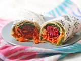 Rainbow Falafel and Hummus Wrap