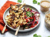 Vegan Satay Skewers with Oyster Mushrooms