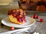 Cranberry-Plum Coffee Cake with Ginger and Macadamia Streusel