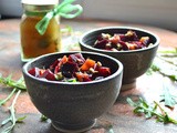 Pomegranate and Basil Marinated Beets with Preserved Kumquats and Pistachios