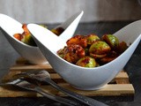 Spicy Brussels Sprouts with ‘Nduja Sausage and Mushrooms