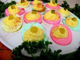 Try to be a rainbow in someone’s cloud. Maya Angelou and Colorful Deviled Eggs