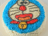 Doraemon Cake /  Black and White Layer Cake with Vanilla Buttercream Frosting