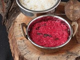 Kerala Style Beetroot Pachadi / Beetroot in Yogurt and Coconut Gravy