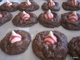 Chocolate Candy Cane Kiss Cookies