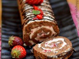 Chocolate Cloud Roll with Strawberry cream filling