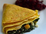 Crepes with Spinach Paneer filling