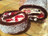 Raspberry Cream Chocolate Swiss Roll