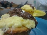 Chocolate Splinter Muffin with Custard and Ganache
