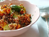 Quinoa with roasted butternut squash and Brussels sprouts #vegan