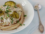 Spaghetti with Broccoli and Almond Cream #vegan #glutenfree
