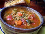 Tomato Lentil Soup and Grilled Panini