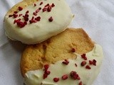 White Chocolate & Raspberry Dipped Cookies