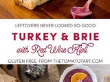 Gluten Free Turkey Sandwich with Brie, Cranberries, and Red Wine Aioli
