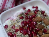 Pomegranate Yogurt Bowl, a Beautiful Weekday Breakfast #NaBloPoMo