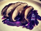 Irish Whiskey Portobello Over Braised Red Cabbage