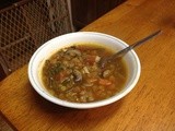 Mushroom and Arugula Lentil Soup