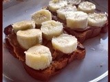 Raisin Bread With Bananas and Almond Butter