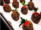 Sparkly Dark Chocolate Covered Strawberries