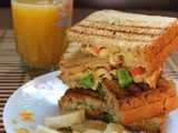 Cheesy Capsicum Tomato Sandwich