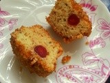 Eggless Apple and Cherry Streusal Muffin / Eggless Streusal Muffin