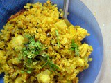 Aloo Poha | Batata Poha ~ Beaten Rice Flakes with Potatoes