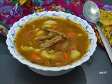 Chorba Lsan Tair ~ Moroccan Orzo Meat Soup
