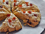 Eggless Apricot White Chocolate Scones