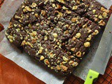 Eggless Dark Chocolate Nutty Brownies