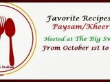 Favorite Recipes - Payasams/ Kheers: Event Announcement