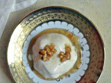 Honey Labneh Pannacotta with Honey Walnut Sauce