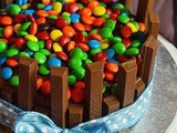 Kit-Kat Barrel Cake ~ Vanilla Cake with Chocolate Buttercream Frosting