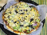 Mushroom Capsicum Pizza with No-Yeast Base