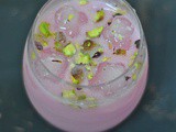 Rose Lassi ~ Rose Flavored Yogurt Drink
